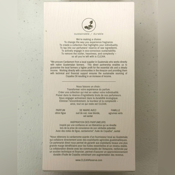 CLEAN RESERVE CITRON FIG 3.4 OZ  EAU DE PARFUM SPRAY (BRAND NEW IN BOX) - Picture 4 of 5